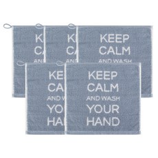 Songwol 松月 松月毛巾 刻字山藥染色手巾, 藍色, 5個