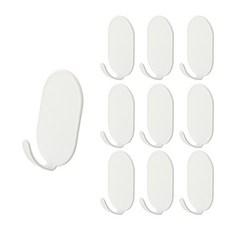 World Clean Slee 黏貼式環形掛鉤, 白色, 10個