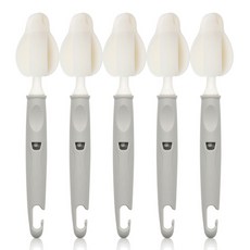 lieto MOTHER'S LOVE 嬰兒用奶瓶奶嘴清潔刷, 淺灰色, 5個