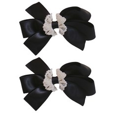 LuckyBambine 女童用麻花雙蝴蝶結髮夾 2件組