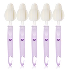lieto MOTHER'S LOVE 嬰兒用奶瓶奶嘴清潔刷, 薰衣草紫, 5個