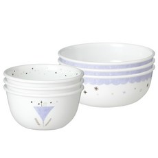 코렐 리틀 프린스 한국형 밥공기 대접 세트, 화이트, 공기 3p + 대접 3p, 1세트