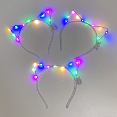 gelluna LED 貓咪派對髮箍 LG-04, 8 白色, 3個