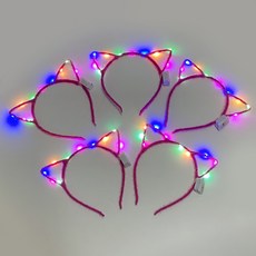 gelluna LED 貓咪派對髮箍 LG-04, 7 亮粉色, 5個