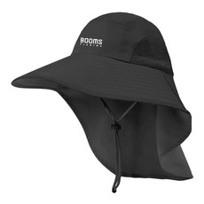 BOOMS FISHING FH1 防曬護頸釣魚帽 OHSSFH147K1A, 黑色