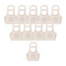 ABM 종이 꽃 바구니 쇼핑백, 화이트, 10개