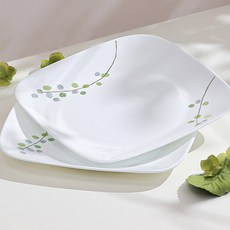 코렐 그린 딜라이트 사각 대접시, 2개, 단품, 혼합색상