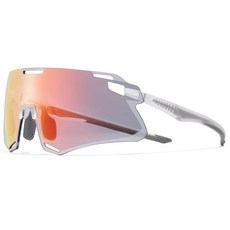 ROCKBROS 洛克兄弟 運動變色護目鏡+度數夾組 SP318, 透明(鏡框) + 黃色, 紅色(鏡片)