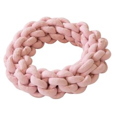 Pettone 狗狗麻花甜甜圈拔河玩具, 1個, 粉紅色