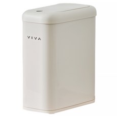 VISVIVA 薄款感應式垃圾桶 10L, 乳白色