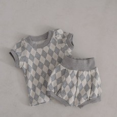 피카부 아동용 아가일 상하의 세트