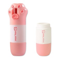 Tucobi 快遞單清除液美工刀多合一 貓咪粉紅肉球 10ml + 補充液 10ml 組合, 透明, 1套