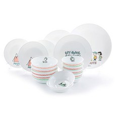 Corelle Brands 康寧餐具 Snoopy露營 韓式4人餐具組 16p, 混合顏色, 餐具 16件, 1套