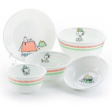 Corelle Brands 康寧餐具 Snoopy露營 韓式單人麵碗套組 5p, 單一顏色, 餐具5種, 1套