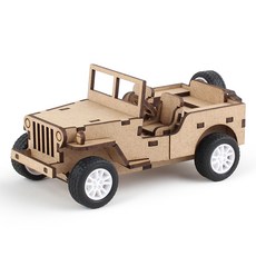 YoungModeler 英工房 木製迴力車威利斯吉普車立體拼圖 TM575, 1個