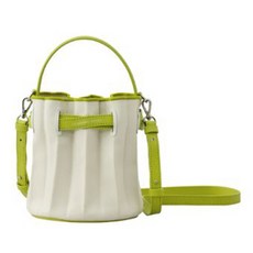 JOSEPH AND STACEY 女士幸運褶皺帆布塗層水桶斜背包, 萊姆綠