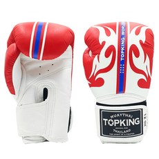 Top King 超級世界系列拳擊手套, 白色+紅色, 1套
