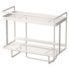 Happy Easy 免鑽孔浴室廁所馬桶收納多功能置物架, 雙層 白色, 1個