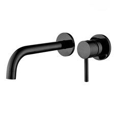 Piloto THE JOEN TECH 半崁壁式水龍頭組 黑色 5506, 1套, 黑色鍍鉻