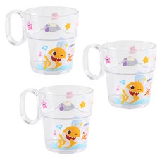 鯊魚寶寶兒童水滴握柄杯, 混合顏色, 3個, 240ml
