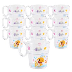 aizoum Baby Shark 兒童水滴手柄水杯, 混色, 10個, 240ml