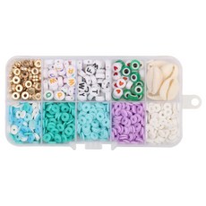 알로데 알파벳 플랫 10칸 DIY 비즈 세트 6mm, 10 바다, 1세트