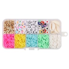 알로데 알파벳 플랫 10칸 DIY 비즈 세트 6mm, 07 비비드, 1세트