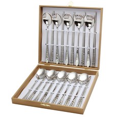 GOLDEN BELL 花與蝴蝶雷射湯筷10件組, 1套, 湯匙 10p + 筷子 10p