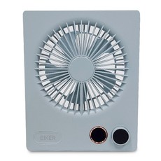 EIKER 울트라 슬림 탁상 벽걸이 겸용 LED 무선 리모컨 선풍기 4000mAh, WS-4415, 스카이블루