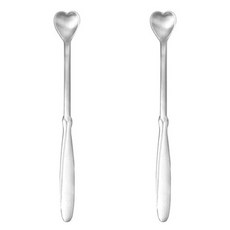 윌리브 304스텐 하트 티스푼 중, 2개