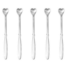 Willive 304不鏽鋼愛心茶匙 中, 單一顏色, 5個