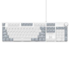 IRIVER 熱插拔客製化旋鈕白色LED電競機械式鍵盤, GK CL1, 灰色, 紅軸