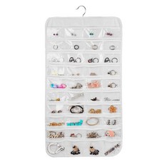 HANEE 80格雙面壁掛式收納袋, 白色, 1個