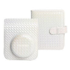 Instax Mini 12 拍立得相機專用相機包 + 美人魚2層相簿套組 白色, 1套, Instax Mini 12 白色