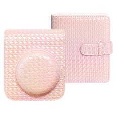 Instax Mini 12 拍立得相機專用相機包 + 2層相簿 美人魚套組, 1套, Instax Mini 12 粉紅色