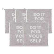 Songwol 松月 字母印花紗染擦手巾, 灰色, 5個