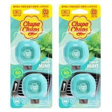 츄파춥스 차량용 벤트형 통풍구 방향제 2p, 2개, 스위트민트향