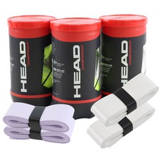 HEAD 海德 冠軍賽網球罐裝球 2入 x 3罐 + 握把布 2種 x 2入 組, 1套, 綠色(網球罐裝球), 白色, 紫色(握把布 )