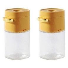 맥스쿡 원터치 정량 유리양념통 옐로우, 180ml, 2개
