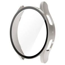 SPACE SHIELD Galaxy Watch 相容 PC 鋼化玻璃多合一保護殼, 鈦金屬色