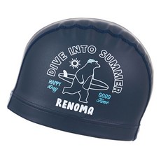 renoma 成人熊圖案PU泳帽 RO-RC2C006-NV, 海軍藍, 1個