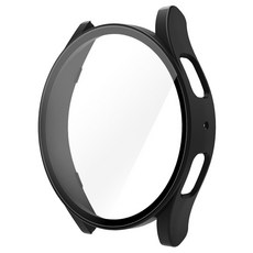 SPACE SHIELD Galaxy Watch 相容 PC 鋼化玻璃一體式保護殼, 黑色