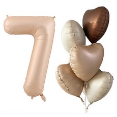윰스 생일파티 숫자 풍선 101.6cm 숫자7, 카라멜라떼, 1세트