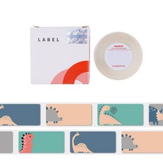 님봇 D 시리즈 휴대용 H1S용 라벨용지 세트 헬로디노, 195개입, 1세트