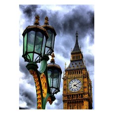 알로데 관람차 랜드마크 보석십자수 DIY 키트 30 x 40 cm, 07 가로등빅벤, 1세트