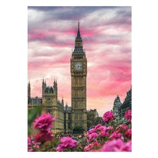 알로데 관람차 랜드마크 보석십자수 DIY 키트 30 x 40 cm, 12 플라워빅벤, 1세트