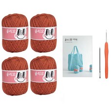 올리오 봉봉 네트백 뜨개질 DIY 패키지, 1세트, 709 빈티지오렌지(실), 랜덤발송(코바늘)