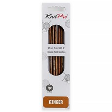 KnitPro yarna 薑黃手套棒針 15cm x 4.5mm 5入, 1個, 木質