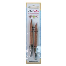 KnitPro Yana Ginger 可換式特別木質棒針 短針頭 2入, 1個