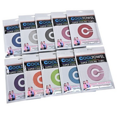 Dajeongdagam 攜帶式運動涼感巾 10件組, 天藍色, 粉紅色, 藍色, 綠色, 黑色, 灰色, 桃紅色, 紅色, 橘色, 紫色, 1套